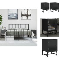 Vidaxl - Nachttische mit Glastüren 2 Stk. Schwarz 35x37x50 cm - Schwarze Nachttische - Wohnzimmer Dekoration - Kommode - Sideboard - Möbel Schwarz Vidaxl - Nachttische mit Glastüren 2 Stk. Schwarz 35x37x50 cm - Schwarze Nachttische - Wohnzimmer Dekoration - Kommode - Sideboard - Möbel Schwarz von VIDAXL