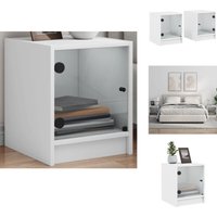 Vidaxl - Nachttische mit Glastüren 2 Stk. Weiß 35x37x42 cm - Nachttisch - Wohnzimmer Deko - Möbel - Weißer Nachttisch - Kommode Vidaxl - Nachttische mit Glastüren 2 Stk. Weiß 35x37x42 cm - Nachttisch - Wohnzimmer Deko - Möbel - Weißer Nachttisch - Kommode von VIDAXL