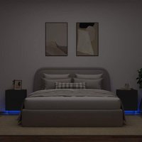 Nachttische mit LED-Leuchten 2 Stk. Schwarz Holzwerkstoff - Vidaxl Nachttische mit LED-Leuchten 2 Stk. Schwarz Holzwerkstoff - Vidaxl von VIDAXL