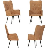 Ohrensessel Braun Canvas - Sessel - Ohrensessel - Wohnaccessoire - Polstersessel - Lounge Chair - Home & Living Ohrensessel Braun Canvas - Sessel - Ohrensessel - Wohnaccessoire - Polstersessel - Lounge Chair - Home & Living von VIDAXL