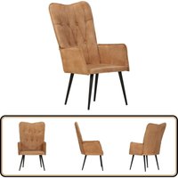 Ohrensessel Braun Canvas - Sessel - Ohrensessel - Wohnaccessoire - Polstersessel - Lounge Chair Ohrensessel Braun Canvas - Sessel - Ohrensessel - Wohnaccessoire - Polstersessel - Lounge Chair von VIDAXL