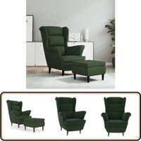 Ohrensessel mit Hocker Dunkelgrün Samt - Samtsofa - Ohrensessel - Wohnzimmersessel - Gemütlicher Sessel - Relaxerender Sessel Ohrensessel mit Hocker Dunkelgrün Samt - Samtsofa - Ohrensessel - Wohnzimmersessel - Gemütlicher Sessel - Relaxerender Sessel von VIDAXL