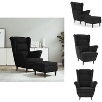 Ohrensessel mit Hocker Schwarz Samt - Samtsofa - Ohrensessel - Wohnzimmersessel - Bequeme Sessel - Luxussessel Ohrensessel mit Hocker Schwarz Samt - Samtsofa - Ohrensessel - Wohnzimmersessel - Bequeme Sessel - Luxussessel von VIDAXL