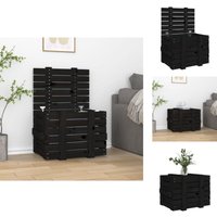 Ordnungshelfer - Living Truhe Schwarz 58x40,5x42 cm Massivholz Kiefer von VIDAXL