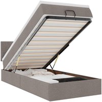 Ottoman-Bett mit Matratze Taupe 100x200 cm Stoff vidaXL von VIDAXL