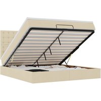 Ottoman-Bett mit Matratze & LEDs Creme 160x200 cm Stoff vidaXL Ottoman-Bett mit Matratze & LEDs Creme 160x200 cm Stoff vidaXL von VIDAXL