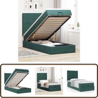 Ottoman-Bett mit Matratzen Dunkelgrün 90x200 cm Samt - Vidaxl Ottoman-Bett mit Matratzen Dunkelgrün 90x200 cm Samt - Vidaxl von VIDAXL