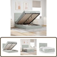 Vidaxl - Ottoman-Bett mit Matratzen Hellgrau 140x200 cm Samt von VIDAXL