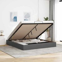 Ottoman-Bett ohne Matratze Dunkelgrau 160x200 cm Stoff vidaXL842780 von VIDAXL