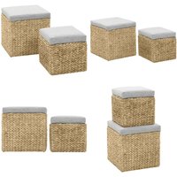 Ottoman-Set 2 Stk. Seegras Grau - Seegrashocker - Sitzsack - Wohnzimmerstil - Landhaus Dekoration - Grau - Home & Living Ottoman-Set 2 Stk. Seegras Grau - Seegrashocker - Sitzsack - Wohnzimmerstil - Landhaus Dekoration - Grau - Home & Living von VIDAXL