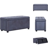 Ottoman mit Stauraum 87,5 cm Grau Wildleder-Optik - Sitztruhe - Aufbewahrungsbox - Wohnzimmer Deko - Wildleder Optik - Grau von VIDAXL