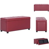 Ottoman mit Stauraum 87,5 cm Weinrot Kunstleder - Sitztruhe - Ottoman - Aufbewahrungsbox - Wohnzimmer Deko - Wohnraum Möbel Ottoman mit Stauraum 87,5 cm Weinrot Kunstleder - Sitztruhe - Ottoman - Aufbewahrungsbox - Wohnzimmer Deko - Wohnraum Möbel von VIDAXL