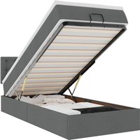 Ottomane Bett mit Matratze & LEDs Dunkelgrau 90x200 cm Stoff vidaXL Ottomane Bett mit Matratze & LEDs Dunkelgrau 90x200 cm Stoff vidaXL von VIDAXL