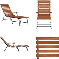 Outdoor Liegestuhl Akazienholz Massiv - Gartenstuhl - Liegestuhl - Akzientbaum - Holz Möbel - Gartenmöbeln - Home & Living von VIDAXL