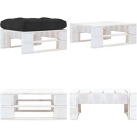 Outdoor-Ottomane Paletten Imprägniertes Kiefernholz Weiß - Holz-Hocker - Gartenhocker - Palettenhocker - Loungeset - Outdoor Möbel - Home & Living von VIDAXL