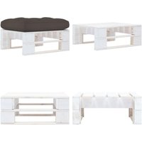Outdoor-Ottomane Paletten Imprägniertes Kiefernholz Weiß - Holz-Hocker - Gartenstuhl - Outdoor Möbel - Loungemöbel - Palettenmöbel - Home & Living von VIDAXL