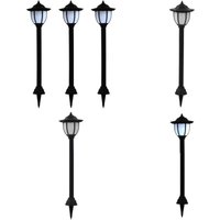 Outdoor Solarleuchten 3 Stück led Schwarz - Outdoor Beleuchtung - Solarlaterne - Gartenbeleuchtung - Terrasse Beleuchtung - Wegbeleuchtung - Home & von VIDAXL