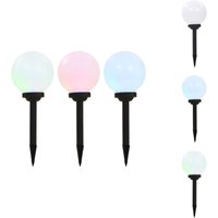 Outdoor Solarleuchten 3 Stück led Kugelförmig 20 cm rgb - Outdoor Beleuchtung - Solarleuchte - Gartenbeleuchtung - Terrasse Beleuchtung - Kugellampe von VIDAXL