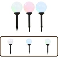 Outdoor Solarleuchten 3 Stück led Kugelförmig 20 cm rgb - Outdoor Beleuchtung - Solarleuchte - Gartenbeleuchtung - Terrasse Beleuchtung - Kugellampe von VIDAXL