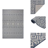 Outdoor-Teppich Flachgewebe 200x280 cm Blau Gestreift - Außenbereich - Terrassenüberdachung - Balkon - Wetterfest - UV-Schutz von VIDAXL