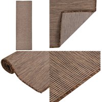 Outdoor-Teppich Flachgewebe 80x250 cm Braun - Außenbereich - Terrassenüberdachung - Balkon - Patio - Wetterfest - Home & Living von VIDAXL