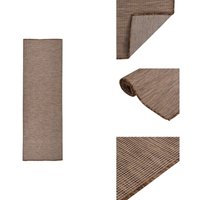 Outdoor-Teppich Flachgewebe 80x250 cm Braun - Außenbereich - Terrassenüberdachung - Balkon - Patio - Wetterfest Outdoor-Teppich Flachgewebe 80x250 cm Braun - Außenbereich - Terrassenüberdachung - Balkon - Patio - Wetterfest von VIDAXL