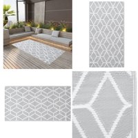 Outdoor-Teppich arakil Grau 160x230 cm pp - Außenbereich Dekoration - Balkon Teppich - Terrassen Teppich - Garten Teppich - Pool Bereich Deko - Home von VIDAXL