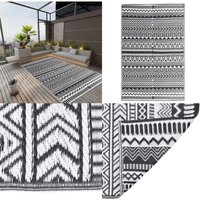 Vidaxl - Outdoor-Teppich arakil Schwarz 140x200 cm pp - Außenbereich Dekoration - Terrasse Teppich - Balkon Teppich - Garten Teppich - Pool Bereich von VIDAXL