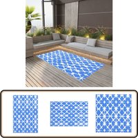 Outdoor-Teppich arakil Weiß und Blau 80x150 cm pp - Außenbereich Dekoration - Balkon Teppich - Terrassen Teppich - Garten Teppich - Pool Bereich Deko Outdoor-Teppich arakil Weiß und Blau 80x150 cm pp - Außenbereich Dekoration - Balkon Teppich - Terrassen Teppich - Garten Teppich - Pool Bereich Deko von VIDAXL