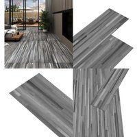 PVC-Fliesen Selbstklebend 2,51 m² 2 mm Gestreift Grau - pvc Fliesen - Vinyl Boden - Bodenbelag - diy Boden - Küche Boden - Home & Living von VIDAXL