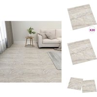 PVC-Fliesen Selbstklebend 20 Stk. 1,86 m² Beige - PVC-Fliesen - Selbstklebender Bodenbelag - Wohnzimmer - Küche - Badezimmer von VIDAXL
