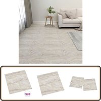PVC-Fliesen Selbstklebend 20 Stk. 1,86 m² Beige - PVC-Fliesen - Selbstklebender Bodenbelag - Wohnzimmer - Küche - Badezimmer von VIDAXL