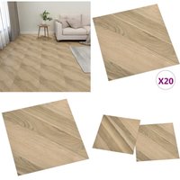 PVC-Fliesen Selbstklebend 20 Stk. 1,86 m² Braun Gestreift - PVC Fliesen - Vinyl Boden - Selbstklebender Bodenbelag - Wohnraum Dekoration - Badezimmer von VIDAXL