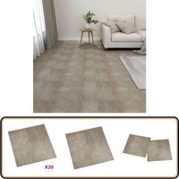 PVC-Fliesen Selbstklebend 20 Stk. 1,86 m² Grau - PVC Fliesen - Vinylboden - Selbstklebender Bodenbelag - Grauer Boden - Wohnraum Dekoration von VIDAXL