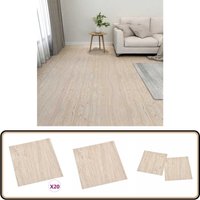 PVC-Fliesen Selbstklebend 20 Stk. 1,86 m² Hellbraun - PVC Fliesen - Selbstklebender Bodenbelag - Wohnraum Dekoration - Badezimmer Boden - Küche Boden von VIDAXL
