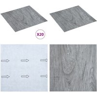 PVC-Fliesen Selbstklebend 20 Stk. 1,86 m² Hellgrau - pvc Fliesen - Vinyl Boden - Selbstklebender Bodenbelag - Wohnraum Dekoration - Badezimmer Boden von VIDAXL