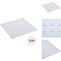 PVC-Fliesen Selbstklebend 20 Stk. 1,86 m² Weiß - PVC Fliesen - Vinyl Boden - Selbstklebender Bodenbelag - Wohnraum Dekoration - Küche Boden von VIDAXL