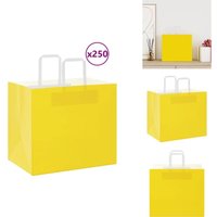 Papiertragetaschen 250 Stk. mit Henkeln Gelb 32x22x28 cm - Papiertragetasche - Papiertragetaschen - Papiertüte - Kraftpapiertüte Papiertragetaschen 250 Stk. mit Henkeln Gelb 32x22x28 cm - Papiertragetasche - Papiertragetaschen - Papiertüte - Kraftpapiertüte von VIDAXL