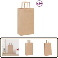 Papiertragetaschen 50 Stk. mit Henkeln Braun 21x11x36 cm - Vidaxl Papiertragetaschen 50 Stk. mit Henkeln Braun 21x11x36 cm - Vidaxl von VIDAXL