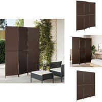 Paravent 3-tlg. Braun Poly Rattan - Raumteiler - Paravent - Holzoptik - Wohnraumgestaltung - Gartenmöbel von VIDAXL