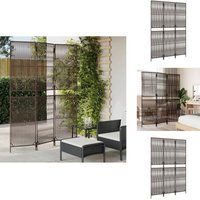 Paravent 3-tlg. Braun Poly Rattan - Raumteiler - Paravent - Holzoptik - Wohnraumgestaltung - Privacy Screen von VIDAXL
