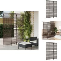 Paravent 3-tlg. Braun Poly Rattan - Raumteiler - Paravent - Holzoptik - Wohnraumgestaltung - Privacy Screen von VIDAXL