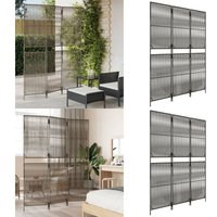 Paravent 3-tlg. Grau Poly Rattan - Raumteiler - Paravent - Trennwandsystem - Privacy Screen - Design Möbel - Home & Living Paravent 3-tlg. Grau Poly Rattan - Raumteiler - Paravent - Trennwandsystem - Privacy Screen - Design Möbel - Home & Living von VIDAXL