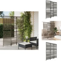 Vidaxl - Paravent 3-tlg. Grau Poly Rattan - Raumteiler - Paravent - Trennwandsystem - Privatsphäre - Designmöbel von VIDAXL
