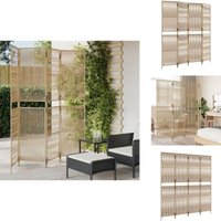 Paravent 4-tlg. Beige Poly Rattan - Raumteiler - Paravent - Trennwandsystem - Privacy Screen - Design Möbel von VIDAXL
