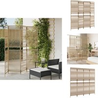 Paravent 4-tlg. Beige Poly Rattan - Raumteiler - Paravent - Trennwandsystem - Wohnraumgestaltung - Privacy Screen Paravent 4-tlg. Beige Poly Rattan - Raumteiler - Paravent - Trennwandsystem - Wohnraumgestaltung - Privacy Screen von VIDAXL