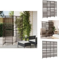 Paravent 4-tlg. Braun Poly Rattan - Raumteiler - Paravent - Holzoptik - Wohnraumgestaltung - Privacy Screen Paravent 4-tlg. Braun Poly Rattan - Raumteiler - Paravent - Holzoptik - Wohnraumgestaltung - Privacy Screen von VIDAXL