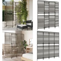 Paravent 4-tlg. Grau Poly Rattan - Raumteiler - Paravent - Trennwandsystem - Privacy Screen - Design Möbel - Home & Living Paravent 4-tlg. Grau Poly Rattan - Raumteiler - Paravent - Trennwandsystem - Privacy Screen - Design Möbel - Home & Living von VIDAXL