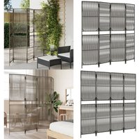 Paravent 4-tlg. Grau Poly Rattan - Raumteiler - Paravent - Trennwandsystem - Privacy Screen - Design Möbel - Home & Living Paravent 4-tlg. Grau Poly Rattan - Raumteiler - Paravent - Trennwandsystem - Privacy Screen - Design Möbel - Home & Living von VIDAXL