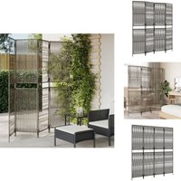 Paravent 4-tlg. Grau Poly Rattan - Raumteiler - Paravent - Trennwandsystem - Privacy Screen - Design Möbel Paravent 4-tlg. Grau Poly Rattan - Raumteiler - Paravent - Trennwandsystem - Privacy Screen - Design Möbel von VIDAXL